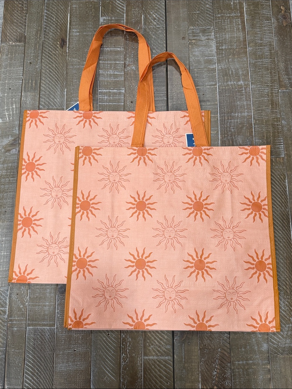 Marshalls Peach and Orange Sun Print Reusable Tote Bag